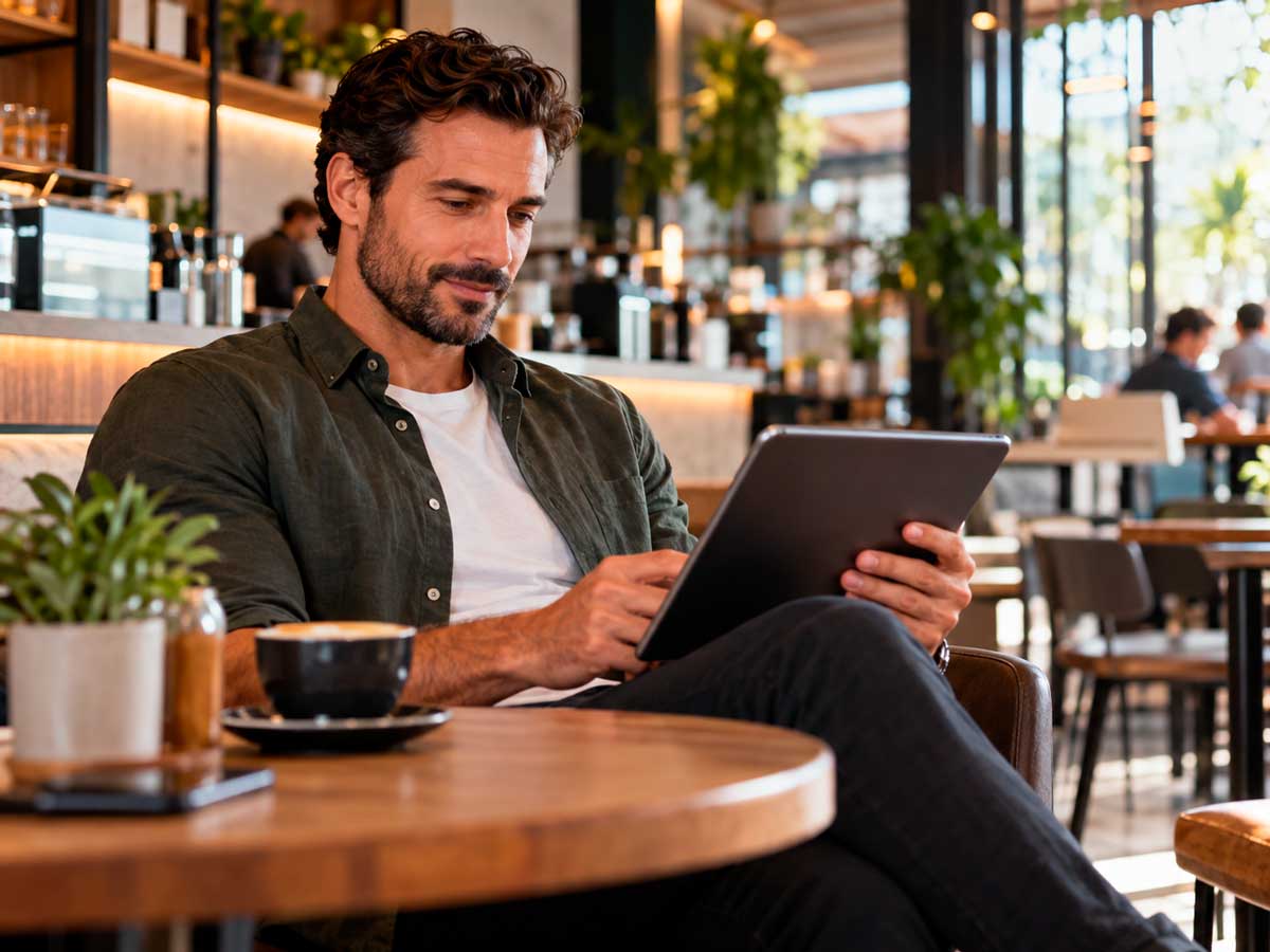 Dueño de gimnasio consultando información del negocio desde su celular con el Concentrador Web
